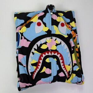 Bape Camouflage Shark Hoodie in Colorful Pastel